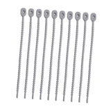 Maxbell 10x Silicone Cable Ties Desk Electrical Cords Home Adjustable Wire Organizer 21.5x1.4cm