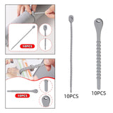 Maxbell 10x Silicone Cable Ties Desk Electrical Cords Home Adjustable Wire Organizer 21.5x1.4cm