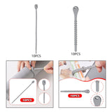 Maxbell 10x Silicone Cable Ties Desk Electrical Cords Home Adjustable Wire Organizer 21.5x1.4cm