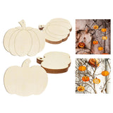 Maxbell 5 Pieces Pumpkin Wooden Cutouts Wooden Pumpkins Ornaments to Paint for Party Style A
