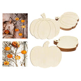 Maxbell 5 Pieces Pumpkin Wooden Cutouts Wooden Pumpkins Ornaments to Paint for Party Style A