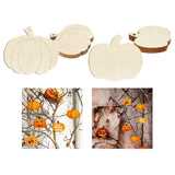 Maxbell 5 Pieces Pumpkin Wooden Cutouts Wooden Pumpkins Ornaments to Paint for Party Style A