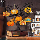 Maxbell 5 Pieces Pumpkin Wooden Cutouts Wooden Pumpkins Ornaments to Paint for Party Style B