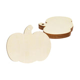 Maxbell 5 Pieces Pumpkin Wooden Cutouts Wooden Pumpkins Ornaments to Paint for Party Style B