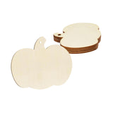 Maxbell 5 Pieces Pumpkin Wooden Cutouts Wooden Pumpkins Ornaments to Paint for Party Style B