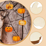 Maxbell 5 Pieces Pumpkin Wooden Cutouts Wooden Pumpkins Ornaments to Paint for Party Style B