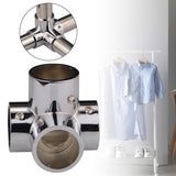 Maxbell Round Pipe Connector Sturdy Tube Mount for Display Stand Frame Clothes Rails 4 Way