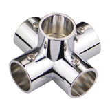 Maxbell Round Pipe Connector Sturdy Tube Mount for Display Stand Frame Clothes Rails 5 Way