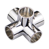 Maxbell Round Pipe Connector Sturdy Tube Mount for Display Stand Frame Clothes Rails 5 Way