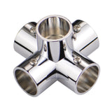 Maxbell Round Pipe Connector Sturdy Tube Mount for Display Stand Frame Clothes Rails 5 Way