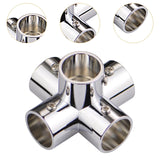 Maxbell Round Pipe Connector Sturdy Tube Mount for Display Stand Frame Clothes Rails 5 Way