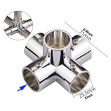 Maxbell Round Pipe Connector Sturdy Tube Mount for Display Stand Frame Clothes Rails 5 Way