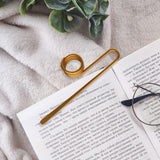 Maxbell Book Holder Rings Portable Lightweight Book Mark for Women, Men Lover Reader golden