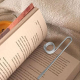 Maxbell Book Holder Rings Portable Lightweight Book Mark for Women, Men Lover Reader silver