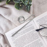 Maxbell Book Holder Rings Portable Lightweight Book Mark for Women, Men Lover Reader silver
