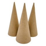 Maxbell 3x Paper Mache Cones DIY Christmas Tree Decoration for Halloween Decorations 15cm