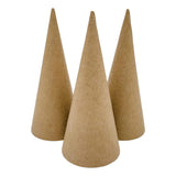 Maxbell 3x Paper Mache Cones DIY Christmas Tree Decoration for Halloween Decorations 15cm