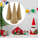 Maxbell 3x Paper Mache Cones DIY Christmas Tree Decoration for Halloween Decorations 15cm
