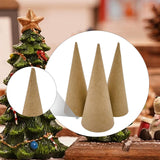 Maxbell 3x Paper Mache Cones DIY Christmas Tree Decoration for Halloween Decorations 15cm