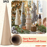 Maxbell 3x Paper Mache Cones DIY Christmas Tree Decoration for Halloween Decorations 15cm