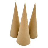 Maxbell 3x Paper Mache Cones DIY Christmas Tree Decoration for Halloween Decorations 25cm