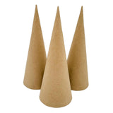 Maxbell 3x Paper Mache Cones DIY Christmas Tree Decoration for Halloween Decorations 25cm