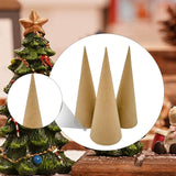 Maxbell 3x Paper Mache Cones DIY Christmas Tree Decoration for Halloween Decorations 25cm