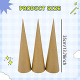 Maxbell 3x Paper Mache Cones DIY Christmas Tree Decoration for Halloween Decorations 35cm