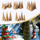 Maxbell 6Pcs Paper Mache Cones Christmas Tree Decoration for Party Hats Embellishing 15cm