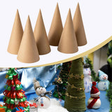 Maxbell 6Pcs Paper Mache Cones Christmas Tree Decoration for Party Hats Embellishing 15cm