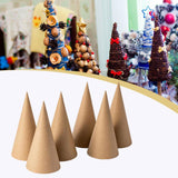 Maxbell 6Pcs Paper Mache Cones Christmas Tree Decoration for Party Hats Embellishing 15cm