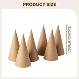 Maxbell 6Pcs Paper Mache Cones Christmas Tree Decoration for Party Hats Embellishing 15cm