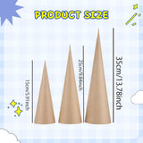 Maxbell 3x Paper Mache Cones DIY Christmas Tree Decoration for Halloween Decorations 15cm 25cm 35cm