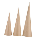 Maxbell 3x Paper Mache Cones DIY Christmas Tree Decoration for Halloween Decorations 15cm 25cm 35cm