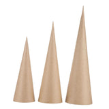 Maxbell 3x Paper Mache Cones DIY Christmas Tree Decoration for Halloween Decorations 15cm 25cm 35cm