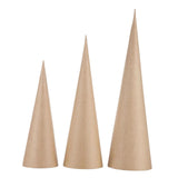 Maxbell 3x Paper Mache Cones DIY Christmas Tree Decoration for Halloween Decorations 15cm 25cm 35cm