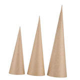 Maxbell 3x Paper Mache Cones DIY Christmas Tree Decoration for Halloween Decorations 15cm 25cm 35cm
