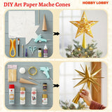 Maxbell 6Pcs Paper Mache Cones Christmas Tree Decoration for Party Hats Embellishing 25cm