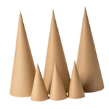 Maxbell 6Pcs Paper Mache Cones Christmas Tree Decoration for Party Hats Embellishing 15cm 35cm