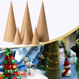 Maxbell 6Pcs Paper Mache Cones Christmas Tree Decoration for Party Hats Embellishing 15cm 35cm