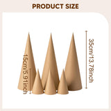 Maxbell 6Pcs Paper Mache Cones Christmas Tree Decoration for Party Hats Embellishing 15cm 35cm