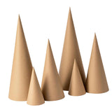 Maxbell 6Pcs Paper Mache Cones Christmas Tree Decoration for Party Hats Embellishing 15cm 25cm 35cm