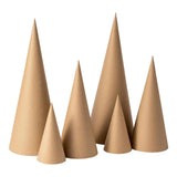 Maxbell 6Pcs Paper Mache Cones Christmas Tree Decoration for Party Hats Embellishing 15cm 25cm 35cm