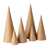 Maxbell 6Pcs Paper Mache Cones Christmas Tree Decoration for Party Hats Embellishing 15cm 25cm 35cm