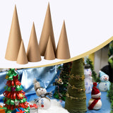Maxbell 6Pcs Paper Mache Cones Christmas Tree Decoration for Party Hats Embellishing 15cm 25cm 35cm