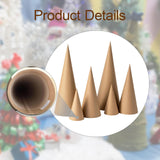 Maxbell 6Pcs Paper Mache Cones Christmas Tree Decoration for Party Hats Embellishing 15cm 25cm 35cm