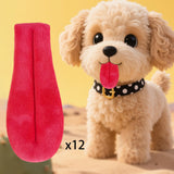 Maxbell 12Pcs DIY Tongue Accessories for Stuffed Animals Versatile Lightweight Funny Red