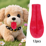Maxbell 12Pcs DIY Tongue Accessories for Stuffed Animals Versatile Lightweight Funny Red