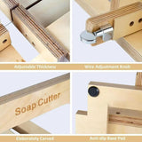 Maxbell Wooden Soap Cutter Adjustable Restaurant Baking Use Wire Slicer Cutting Tool