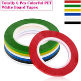 Maxbell 6 Pieces Whiteboard Tape 50M Electrical Graphic Kids Art Supplies Chart Tape